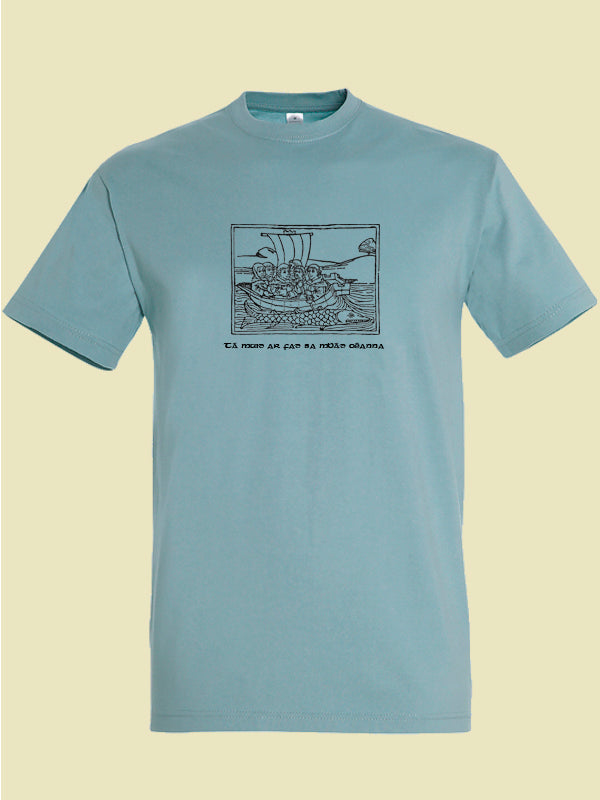 An Spailpín Fánach Sa Mbád Céanna/In The Same Boat T-Shirt Ice Blue (S)