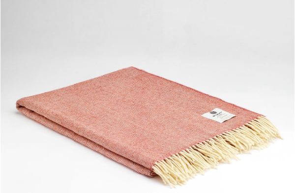 Mc Nutt Of Donegal Spotted Terracotta Throw