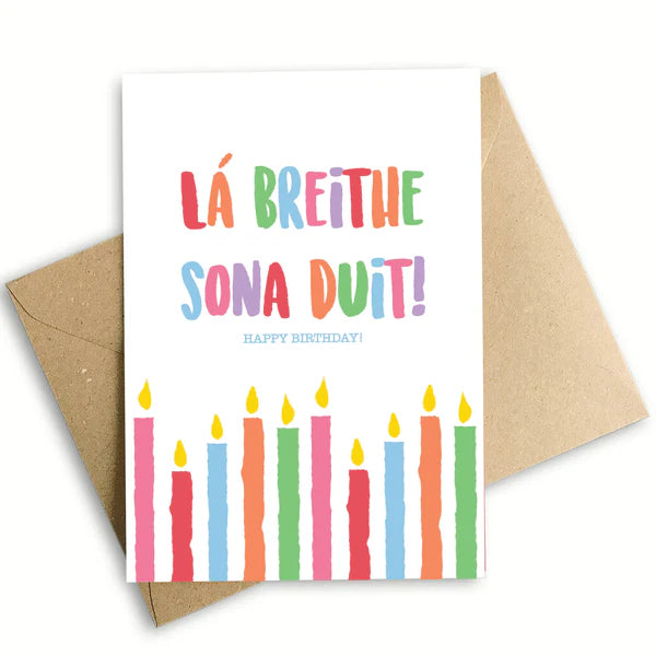 Prints Of Ireland Happy Birthday Candles Card