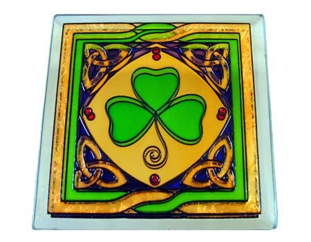 Clara Crafts Mirror Coaster Shamrock