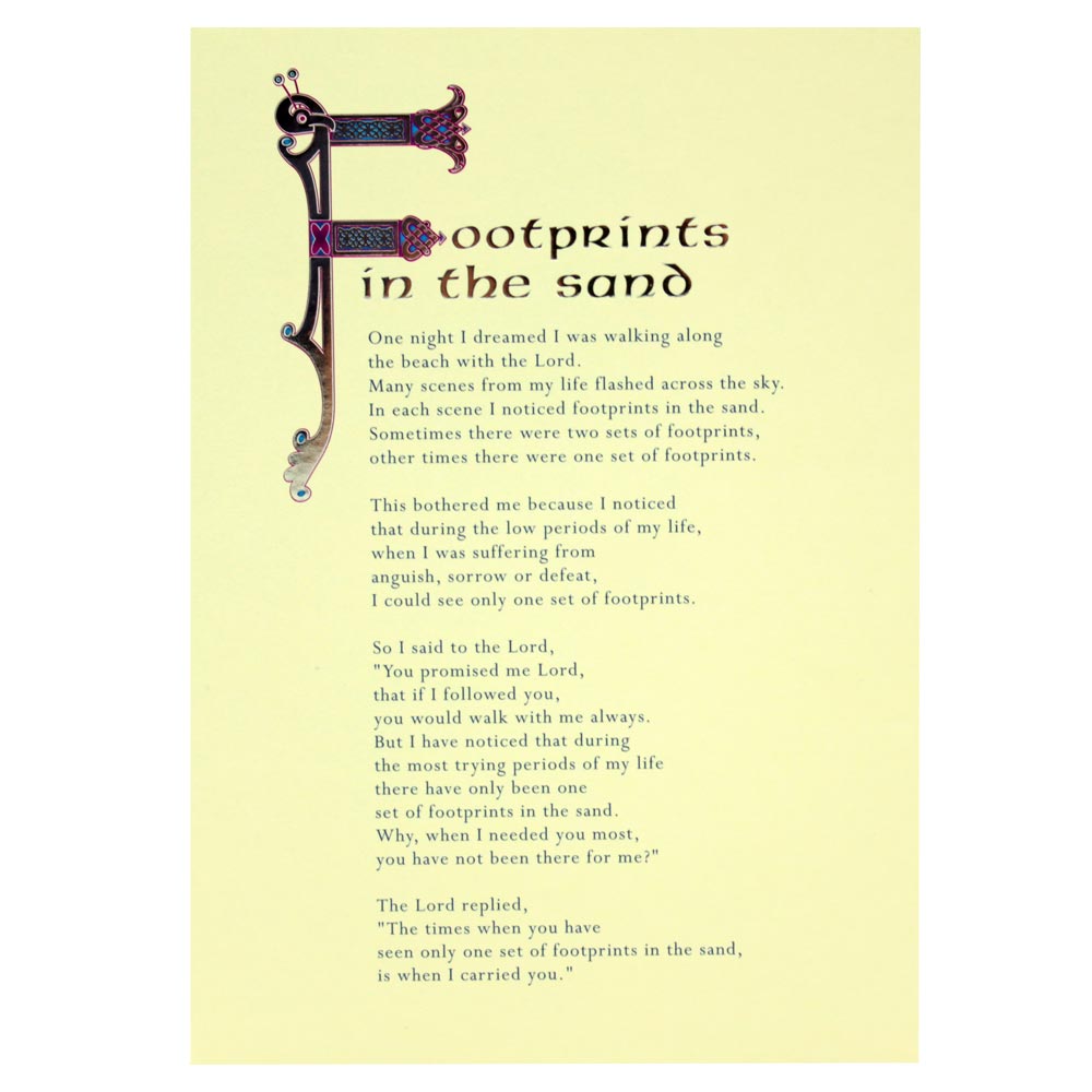 The Glen Gallery Footprints In The Sand Card
