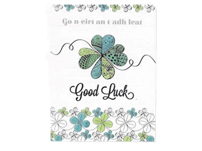 The Glen Gallery Good Luck Card Celtic Clover