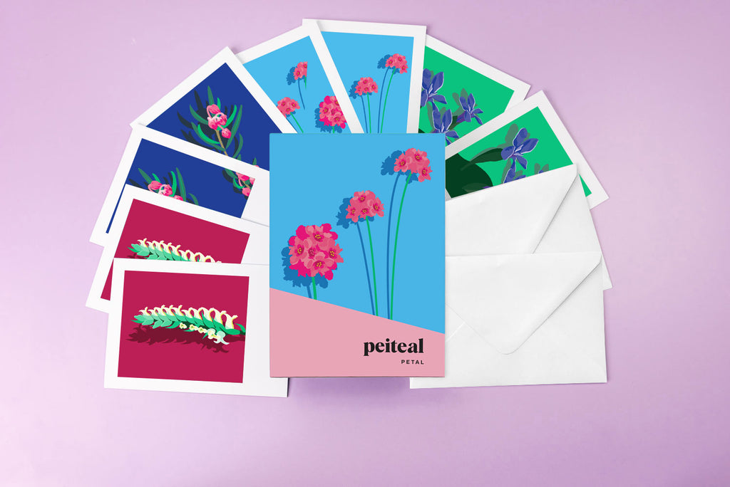 Pawpear PEITEAL / PETAL – 8 Greeting cards with envelopes