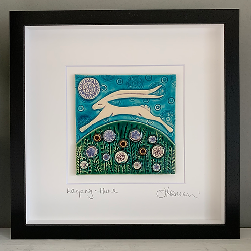 Figment Ceramics. 'Leaping Hare' Tile Frame - medium