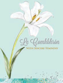 The Glen Gallery Le Comhbhrón With Sincere Sympathy Card