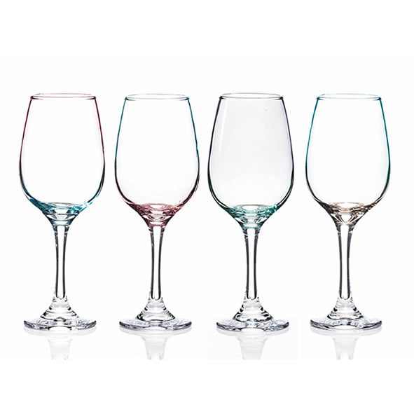 Newgrange Living Lustre Green and Pink Set of 4 Wine Glasses