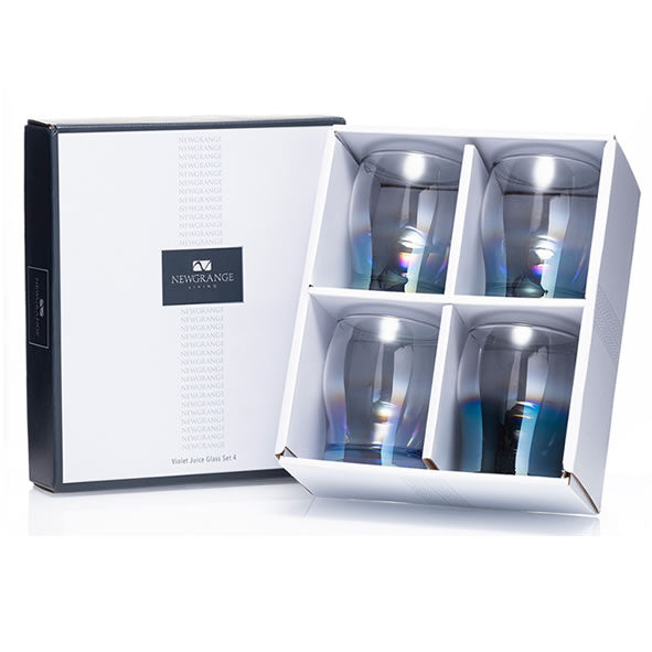 Newgrange Living Ultra Violet Lustre Juice Set of 4 Glasses
