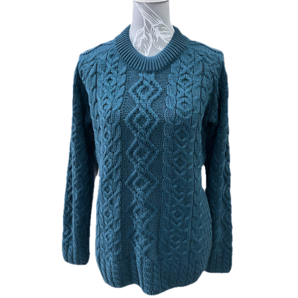 Aran Woollen Mills Supersoft Merino Aran Sweater with Raglan Sleeve