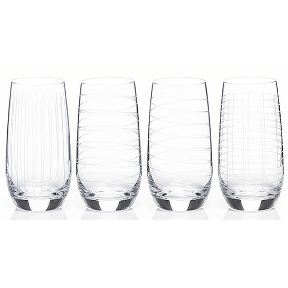 Newgrange Living Clear Cut Hiball Glasses Set of 4