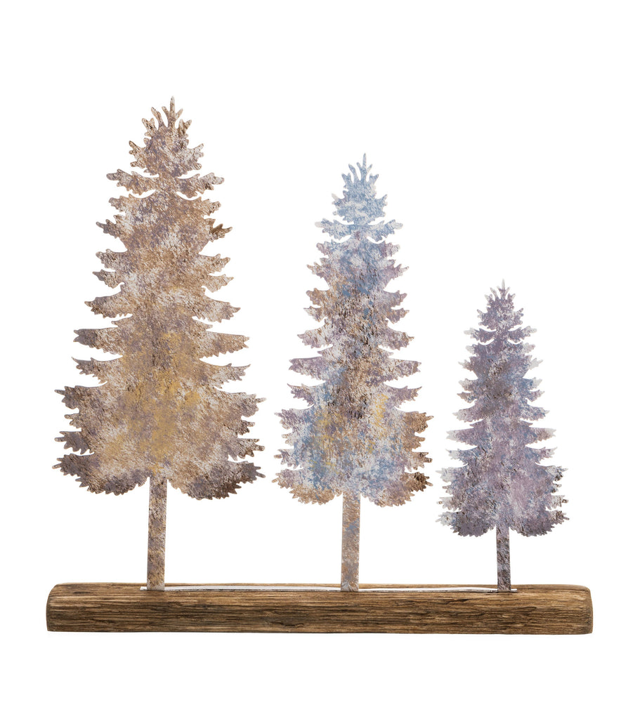 Pastel Shaded Trio Of Christmas Trees