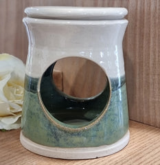CH Pottery Oil Burner Green & Cream