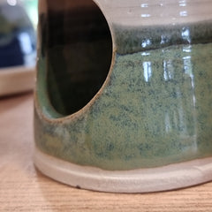 CH Pottery Oil Burner Green & Cream