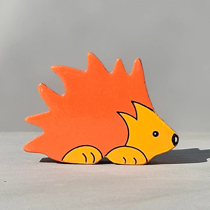 Alphabet Jigsaws Handcrafted Wooden Magnetic Hedgehog Play Figure