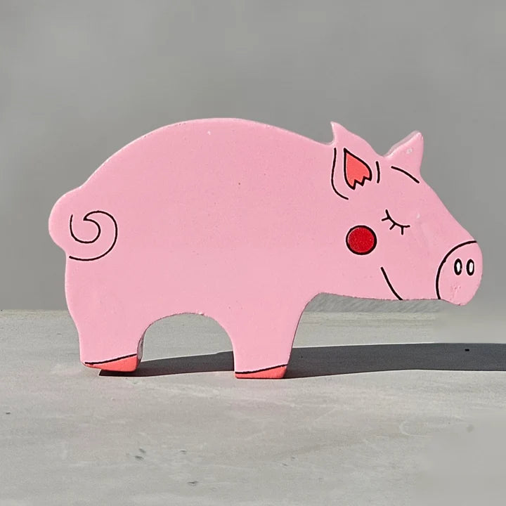 Alphabet Jigsaws Handcrafted Wooden Magnetic Pig Play Figure