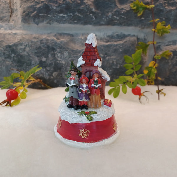 Christmas Decoration - Music Box with Carol Singers House & Snow Scene