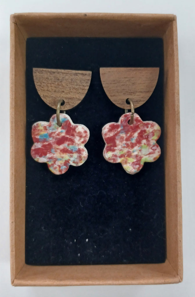 ÁMcG 27 Crafts Ceramic Drop Earrings Flower