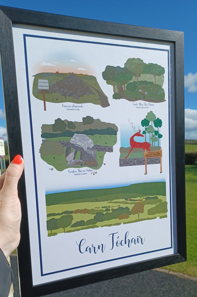 Carn Tóchair Landmarks. A4  Black Frame