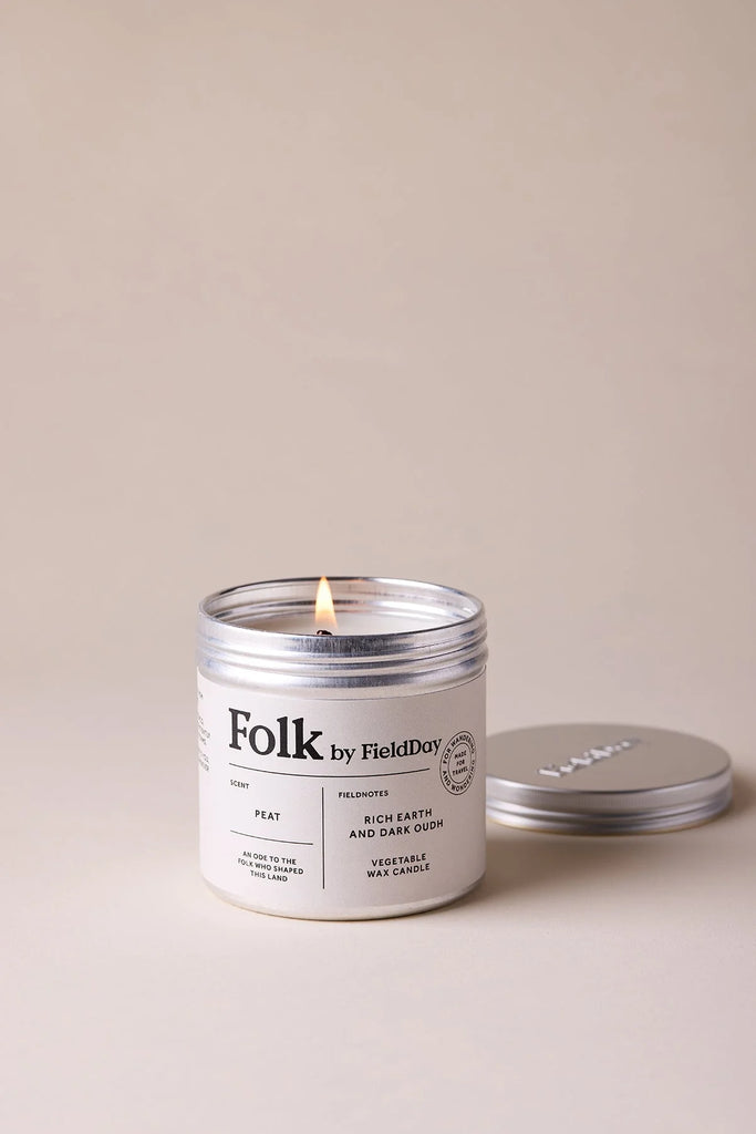 Field Day Peat Folk Tin Candle