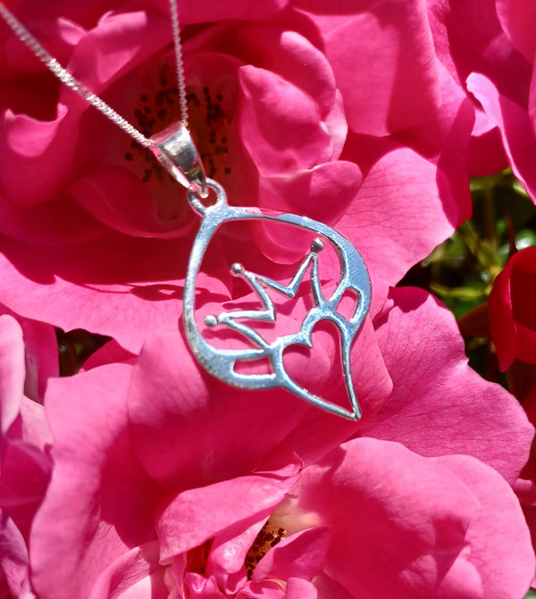 Banshee Silver Contemporary Claddagh Necklace