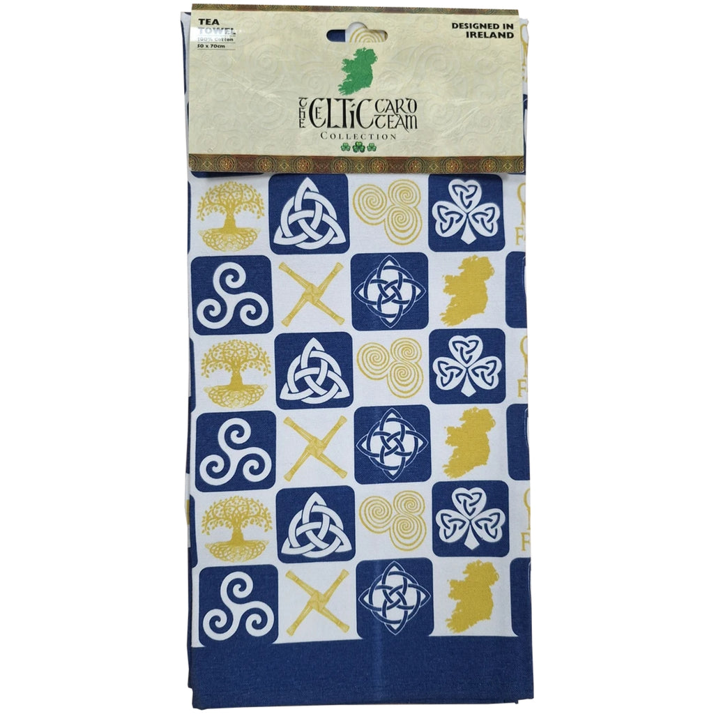 100% Cotton Tea Towel Irish Symbols