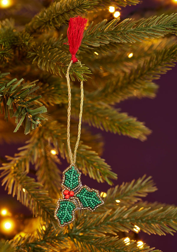 Holly Beaded Decoration