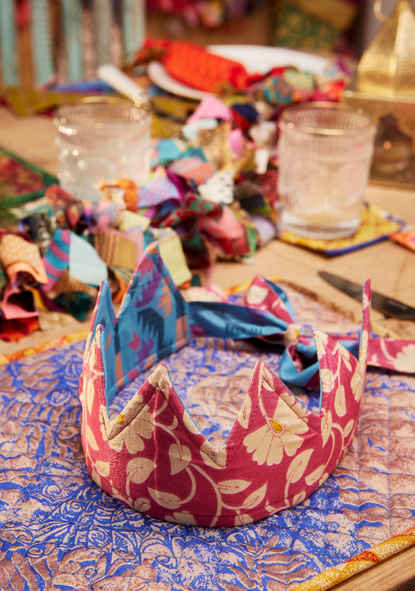 Recycled Sari Party Hat Crown