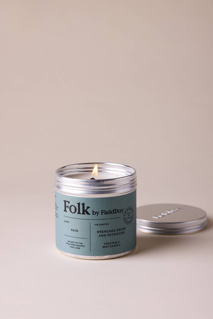 Rain Vegetable Wax Folk Tin Candle