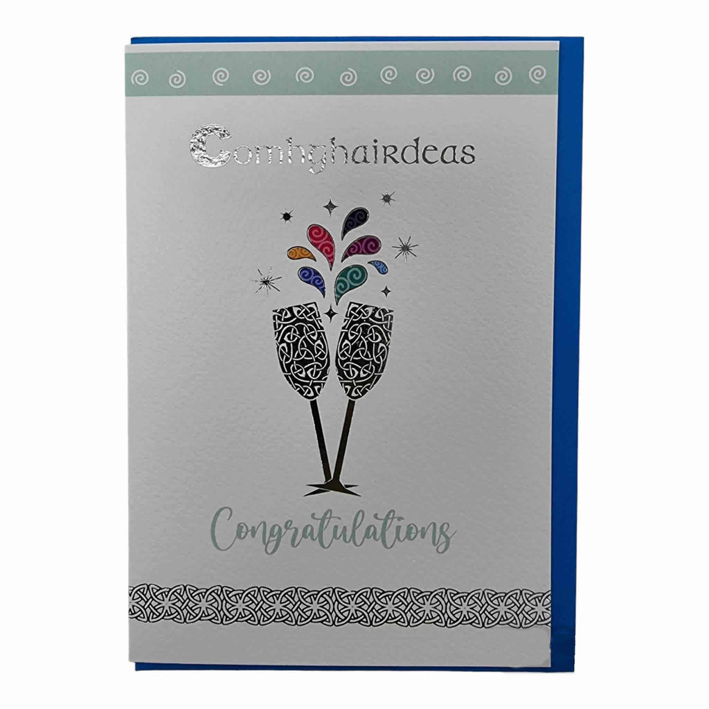 The Glen Gallery Celtic Champagne Congratulations/Comhghairdeas Card