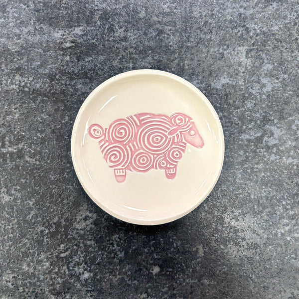 Maple Tree Pottery Sheep Ring Dish - Pink