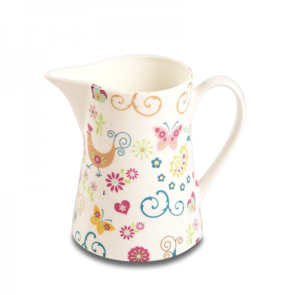 Shannonbridge Pottery Ireland. Funky Hen, 2 Piece (1/2 pint and covered sugar)