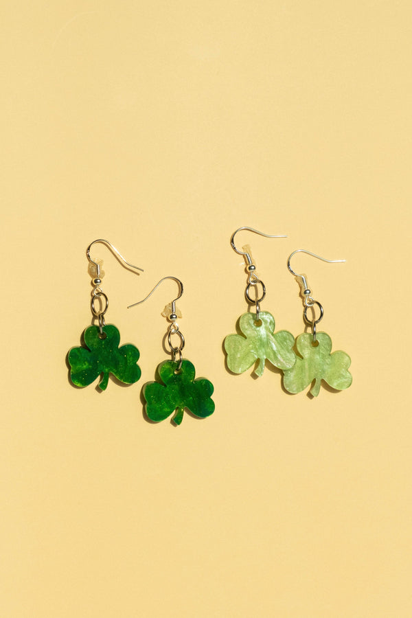 Handmade Shamrock Earrings: Emerald Green