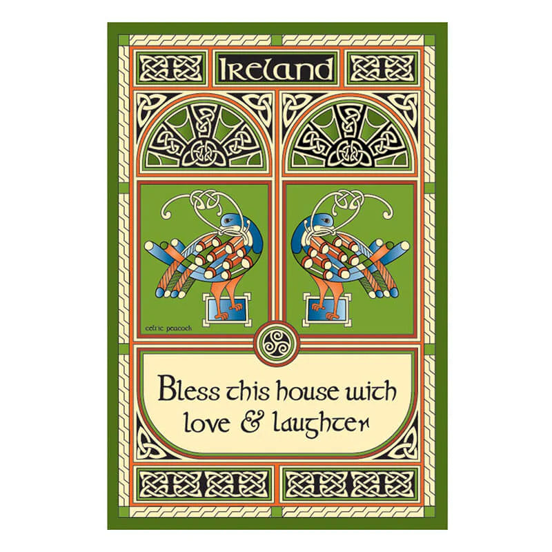 Islandcraft Celtic Peacock Irish Tea Towel