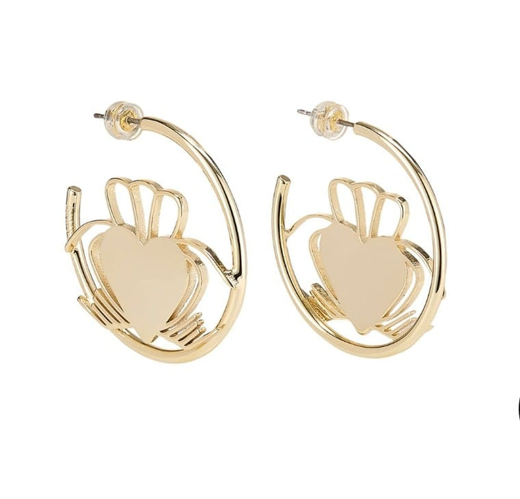 DON'T KILL MY VIBE - Heart Strong Claddagh Hoop Earrings