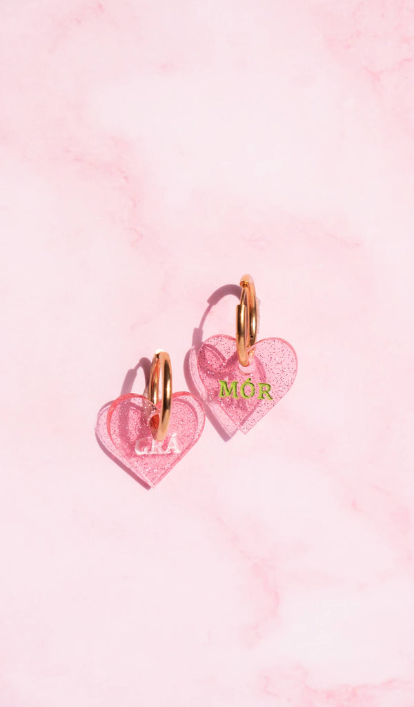 Grá Mór Heart Hoop Earrings