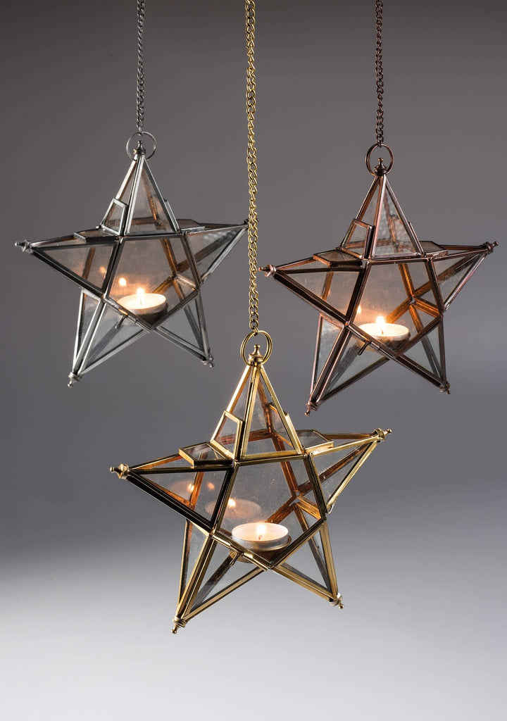 Hanging Clear Glass Star Lantern