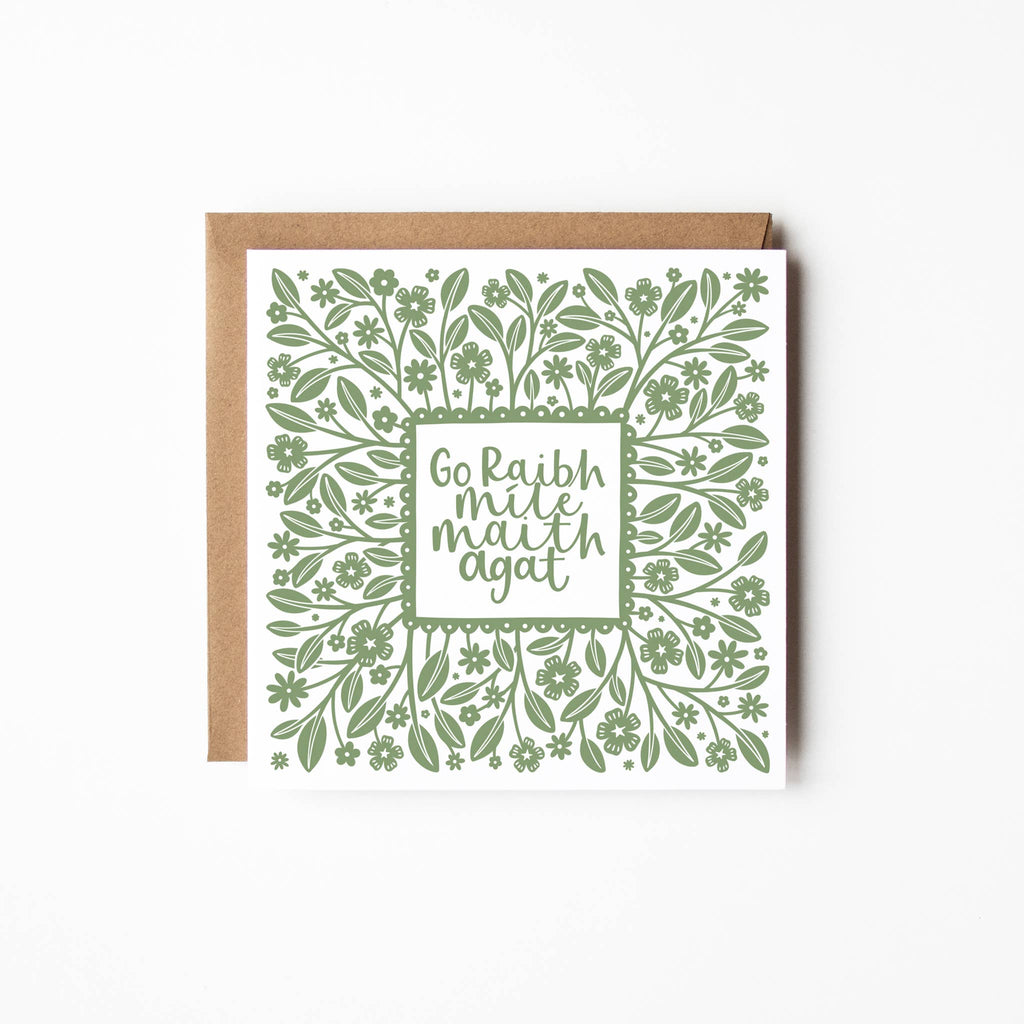 Irish greeting card | GRMA | Thank you | Screen printed
