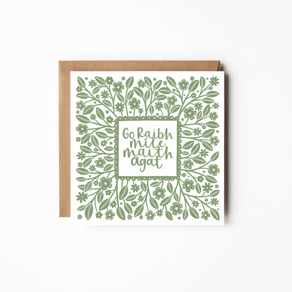 Irish greeting card | GRMA | Thank you | Screen printed
