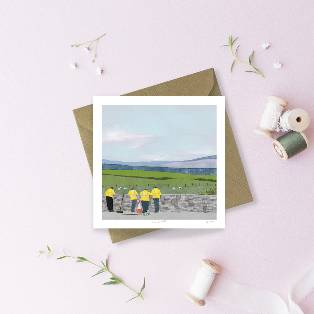 MEN AT WORK Greetings Card