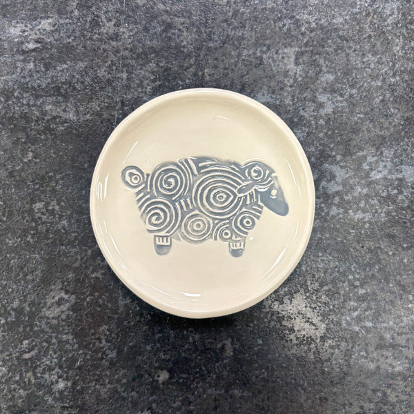 Maple Tree Pottery Sheep Ring Dish - Grey
