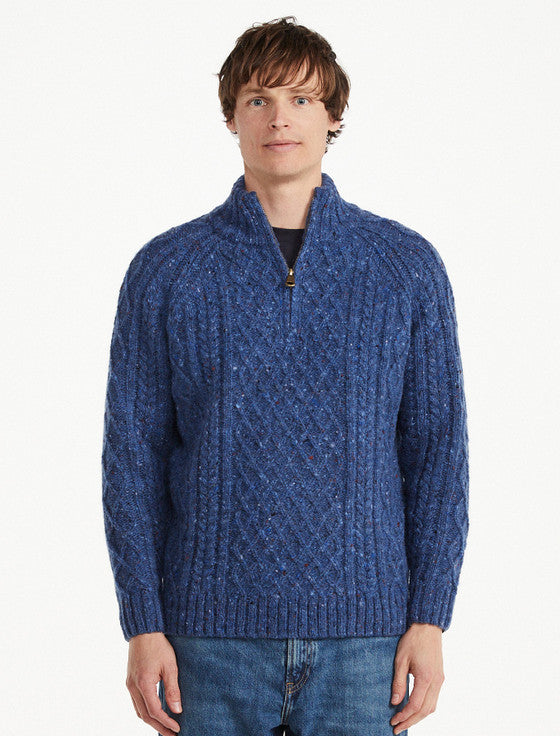 Aran Woollen Mills Donegal Aran Troyer - Denim