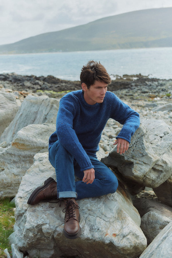 Aran Woollen Mills Crew Neck - Denim