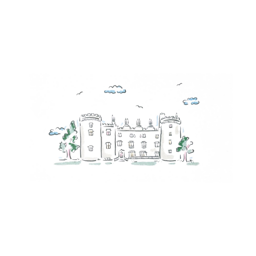 Abhaile Castle Illustration Blank Inside Card