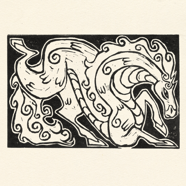 Jess Lila Wood Illustration. Lino Prints 'Aughisky'