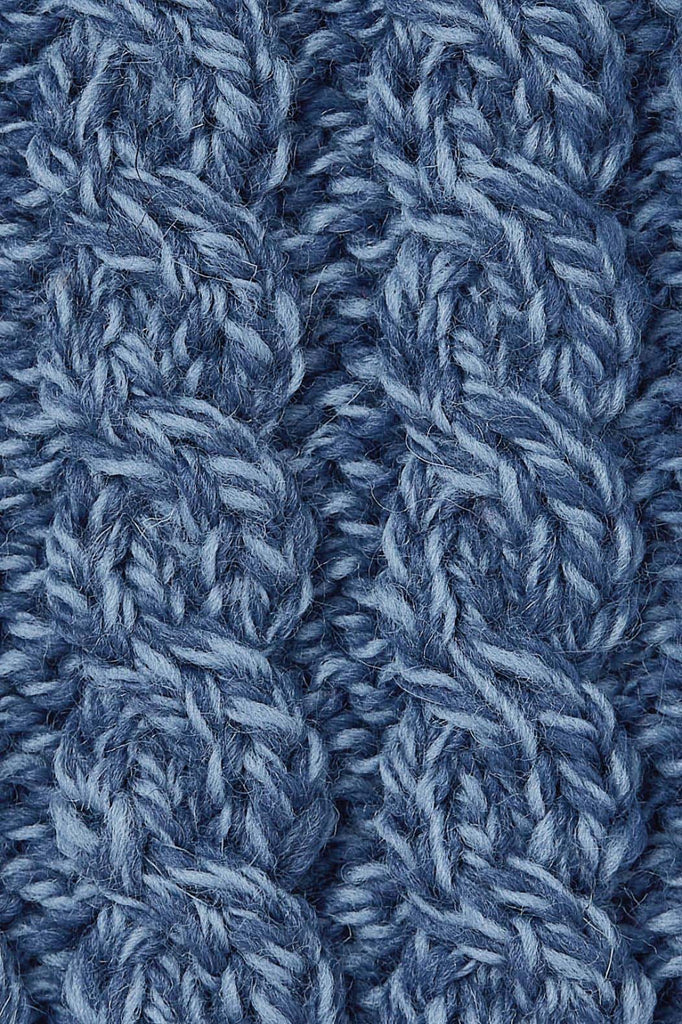 Aran Woollen Mills. Calla Aran Asymmetrical Pattern Sweater - Demin