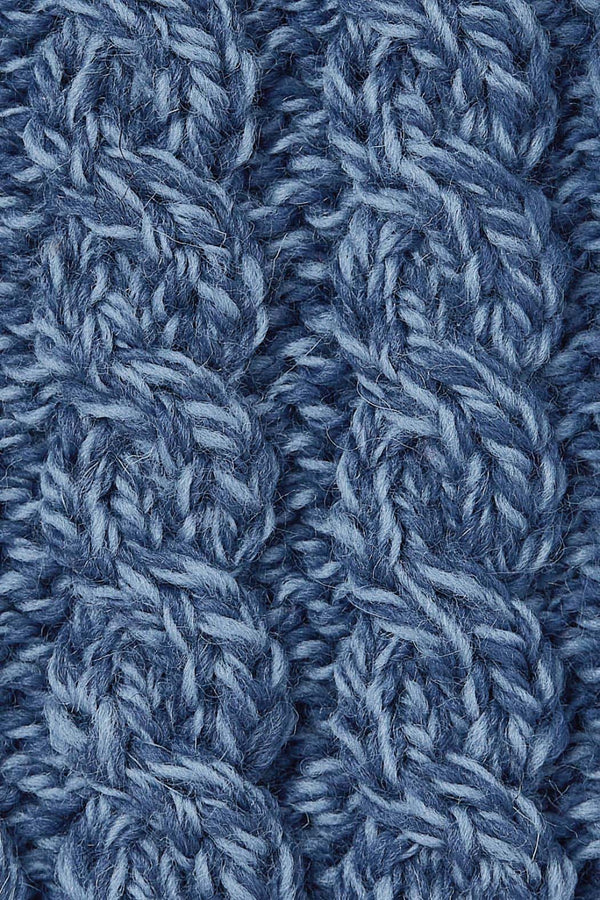 Aran Woollen Mills. Calla Aran Asymmetrical Pattern Sweater - Demin