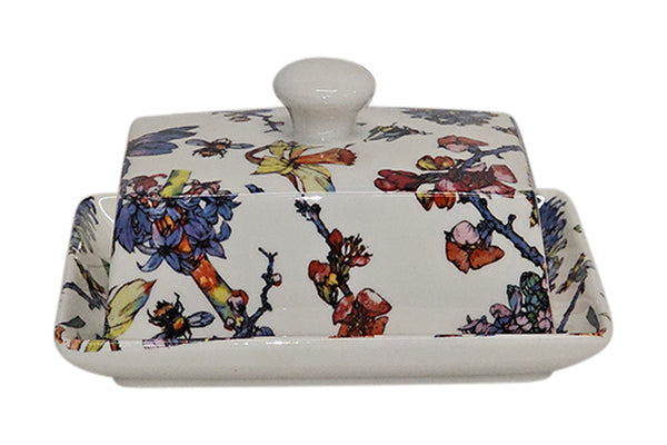 Shannonbridge Pottery Ireland, Bee Garden. Butter Dish