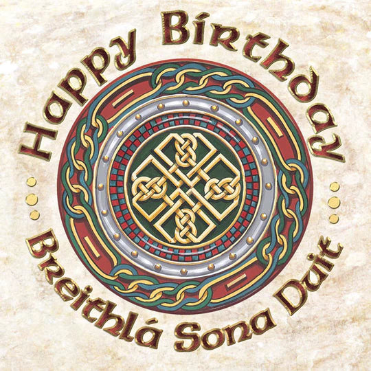 The Celtic Card Team Happy Birthday - Bilingual Greeting Card