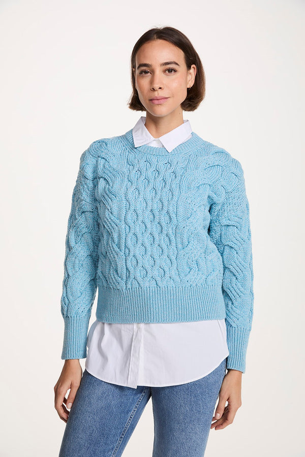 Aran Woollen Mills. Crop Cable Sweater.