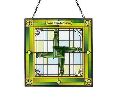 Celtic Reflections- St Brigid's Cross Stained Glass Panel