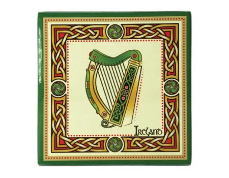 Clara Crafts Irish Harp Ceramic Coaster